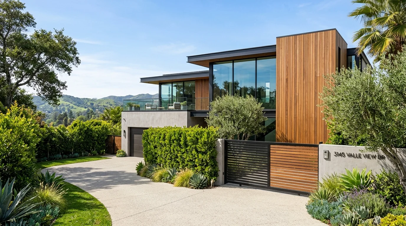 Architectural hillside view home and family properties for sale in Burbank and Glendale California