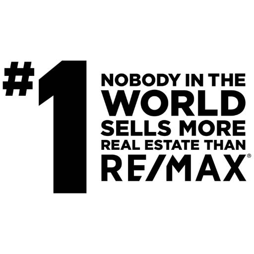 Black text on a white background reads: "#1 in the world, RE/MAX sells more real estate than anyone.